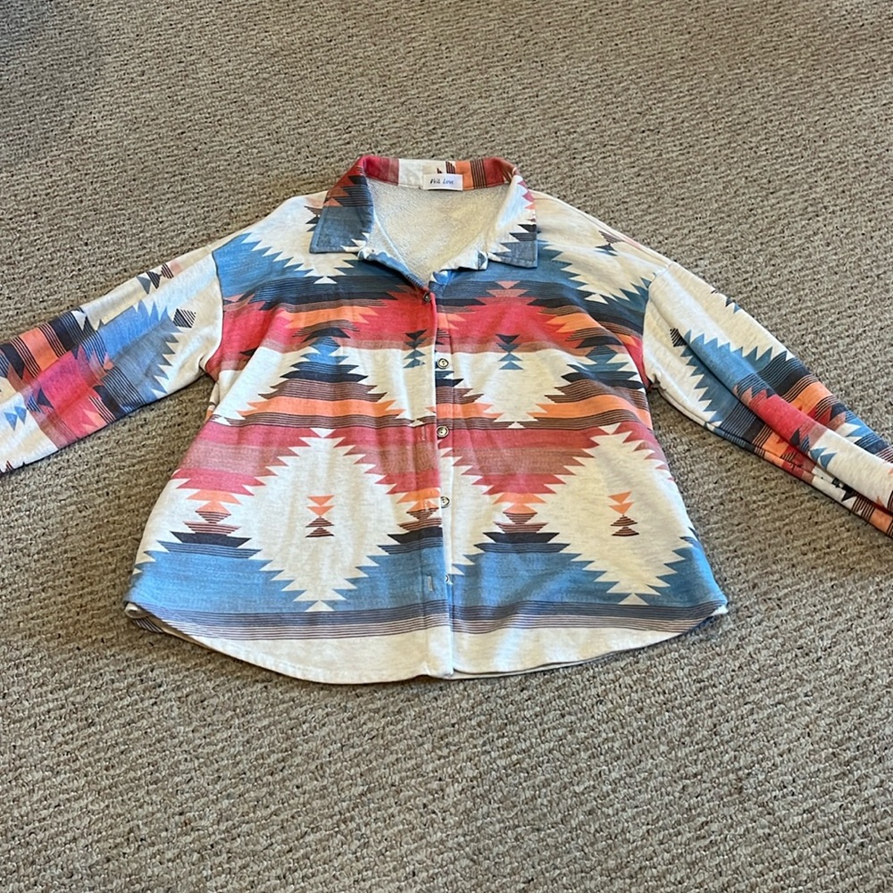 Small Aztec Button-Up Shacket